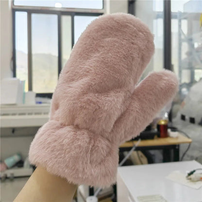 Zentrivo Fluffy Plush Mittens Winter Warm Gloves