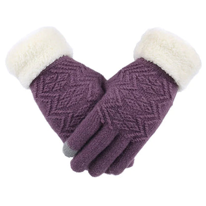 Zentrivo Plush Lined Touch Screen Knitted Gloves