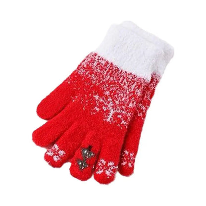 Zentrivo Festive Fleece Lined Knit Fingerless Gloves