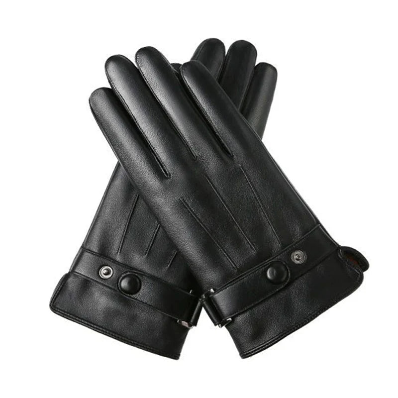Zentrivo Touch Screen Men's Leather Gloves for Winter