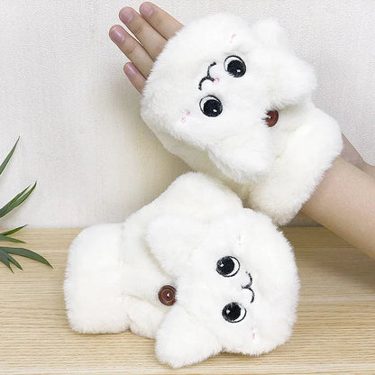 Zentrivo Plush Animal Fingerless Gloves