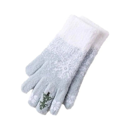 Zentrivo Festive Fleece Lined Knit Fingerless Gloves